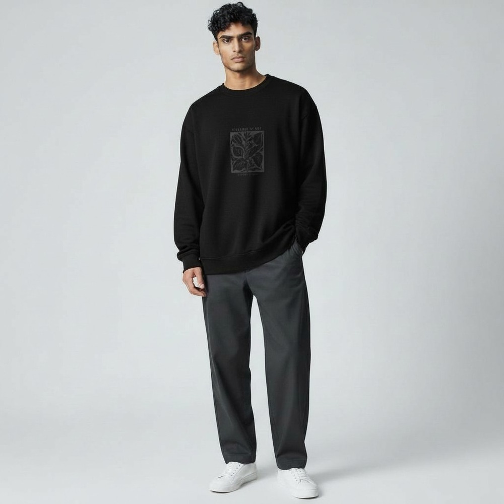 Galerie d'Art Black Crew Neck Graphic Sweatshirt 2XL XXL Long Sleeves NEW
